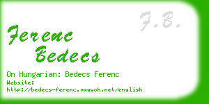 ferenc bedecs business card